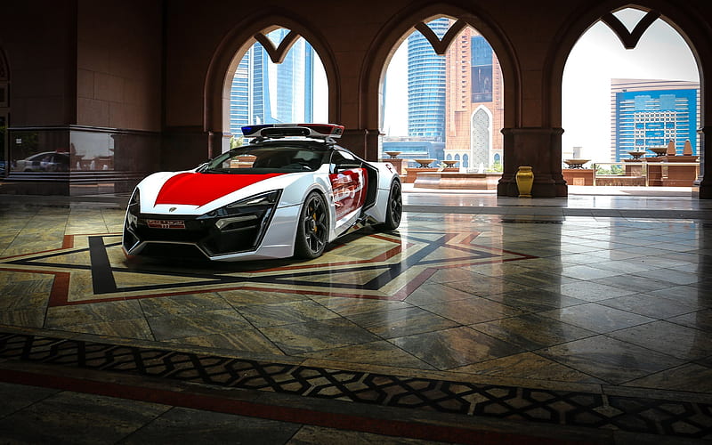 Lykan HyperSport, Police, Dubai, UAE, supercar, police sports cars, HD wallpaper