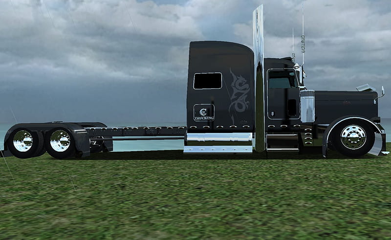 Custom Peterbilt Long Frame, truck, pete, big rig, semi, HD wallpaper