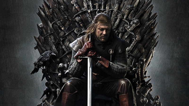 Ned Stark, Iron Throne, Sword, Game of Thrones, HD wallpaper