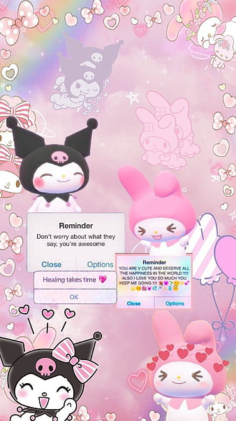 Download Kuromi Love You Pastel Art Wallpaper