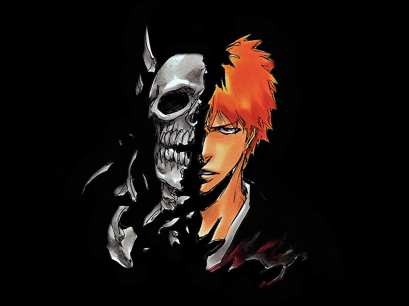 Shout my name, bleach, vasto lorde, movie, ichigo, black, blonde, hollow, hell, sexy, ichigo kurosaki, hair, kurosaki ichigo, cool, anime, kurosaki, skull, HD wallpaper