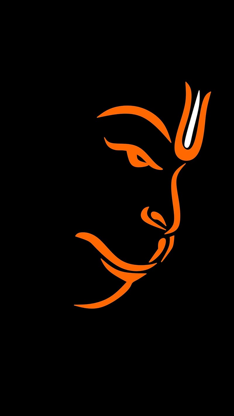 Lord Hanuman Orange Line Paint, lord hanuman, orange, line paint ...