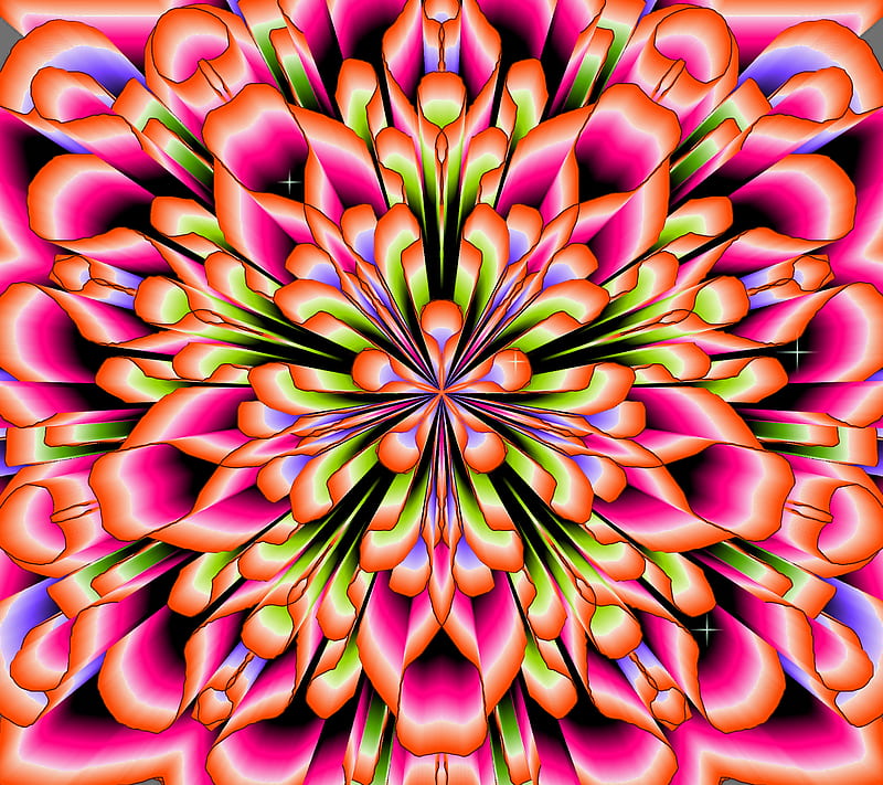 Mandala Ruffle 14, abstract, mandala, ruffle, HD wallpaper