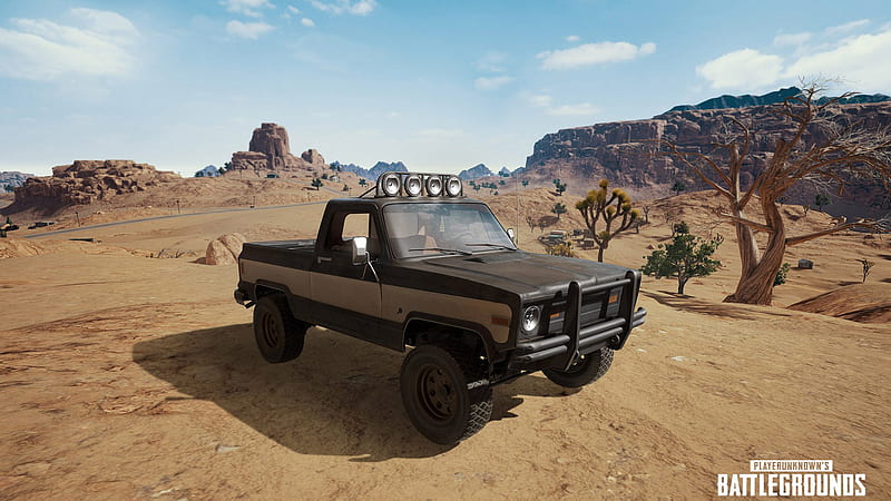 Car With Stone Mountain Background PUBG, HD wallpaper
