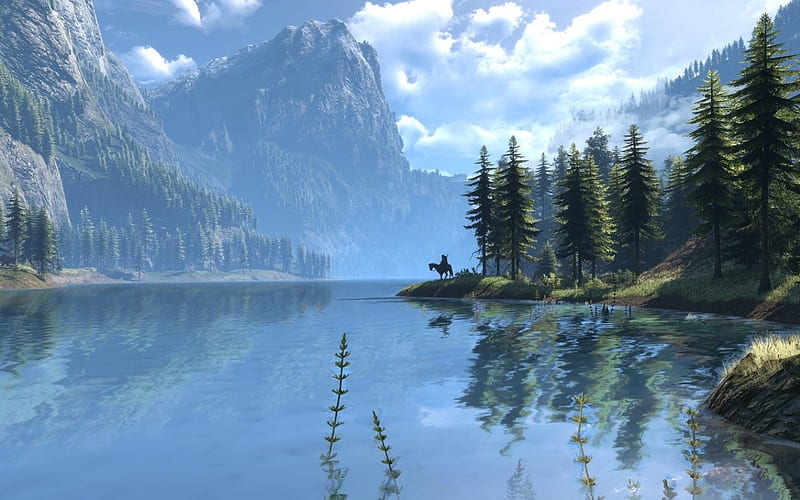 Into the Wild, video game, trees, mountains, lake, HD wallpaper | Peakpx