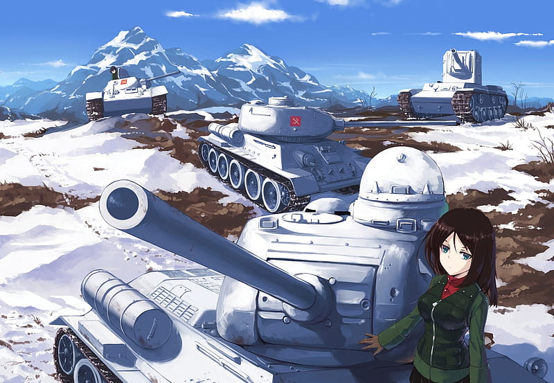 Anime, Girls und Panzer, Nonna (Girls und Panzer), Snow, Tank, HD wallpaper