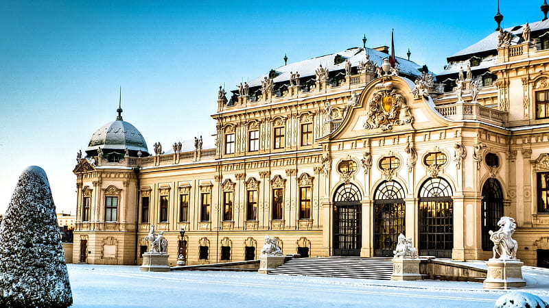 Belvedere Baroque Palace in Vienna, Austria, Vienna, Baroque, Building, Belvedere, Austria, Palace, HD wallpaper
