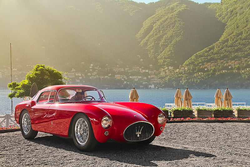1953 Maserati A6, red, maserati, italian, esports, vintage, fast, HD wallpaper