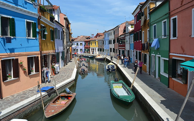 Burano Island, Venice, Venice, island, Burano, Italy, HD wallpaper