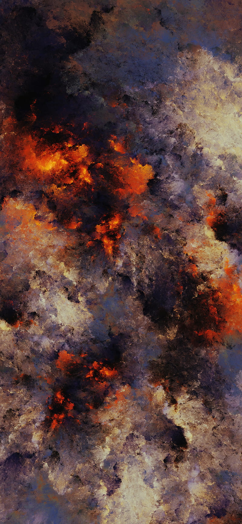 Cosmic Space, abstract, black, orange, explosion, logo, volcanic, sparkle, sparkles, stars, HD phone wallpaper