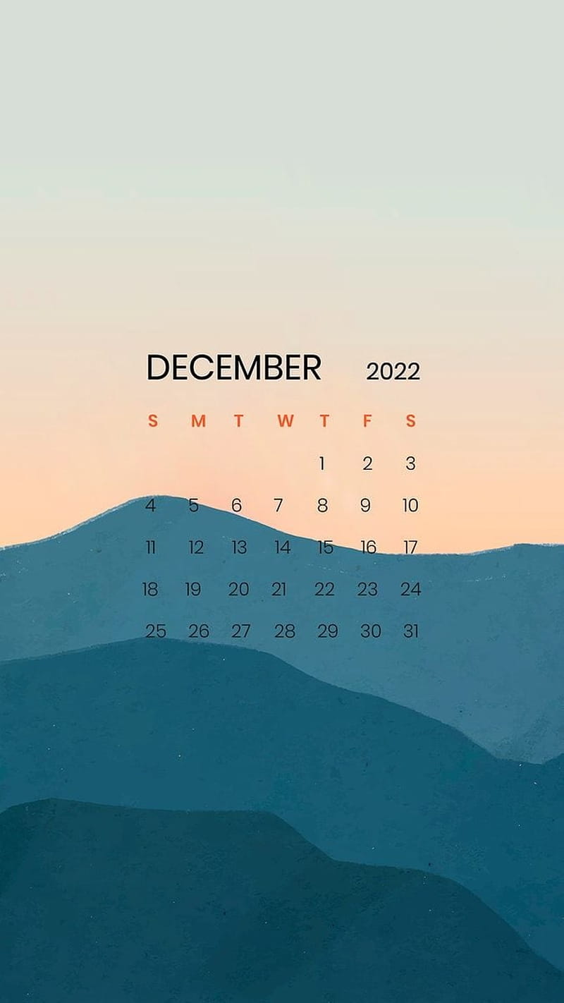 Mountain December monthly calendar iPhone vector. by / Hein in 2022. iPhone vector, iPhone , Calendar background, HD phone wallpaper