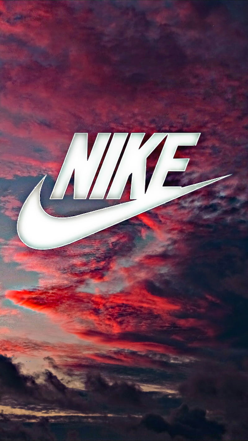 Red cloud-Nike, logo, nike, HD phone wallpaper