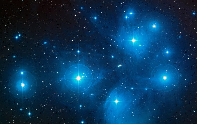 Outer Space Pleiades, stars, space, pleiades, galaxies, sky, HD wallpaper