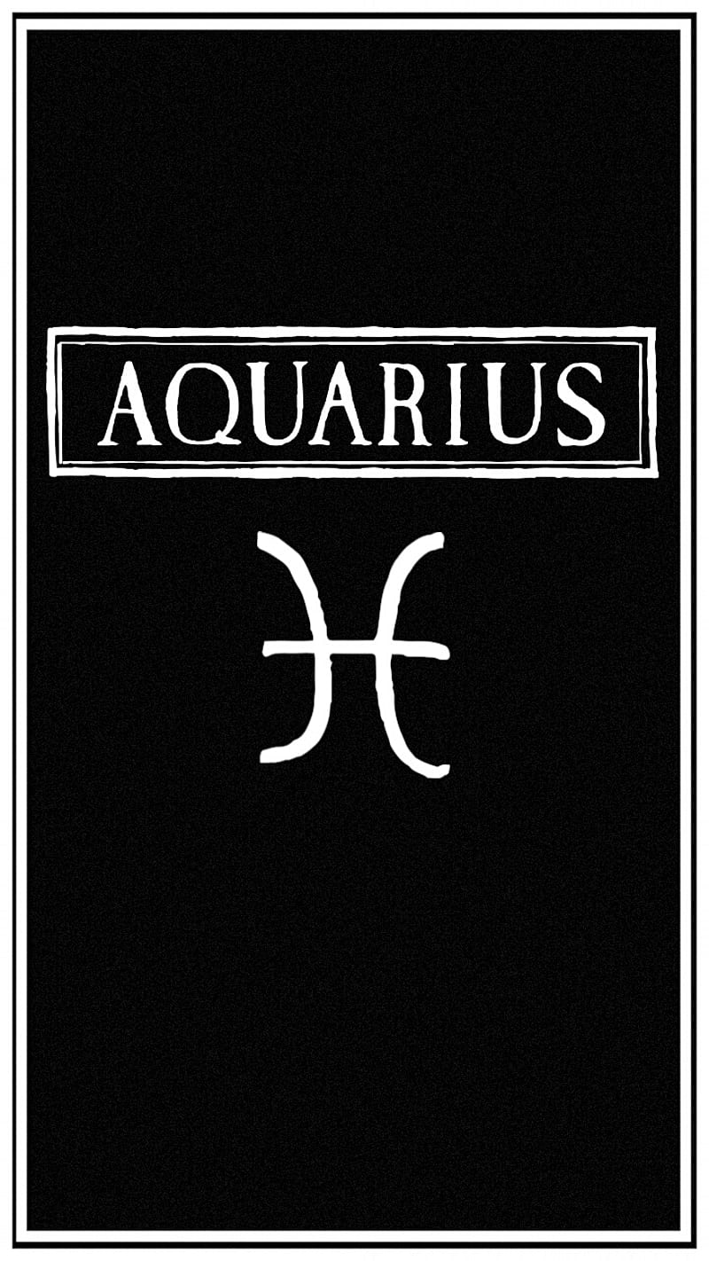 Aquarius, zodiac, black, white, HD phone wallpaper