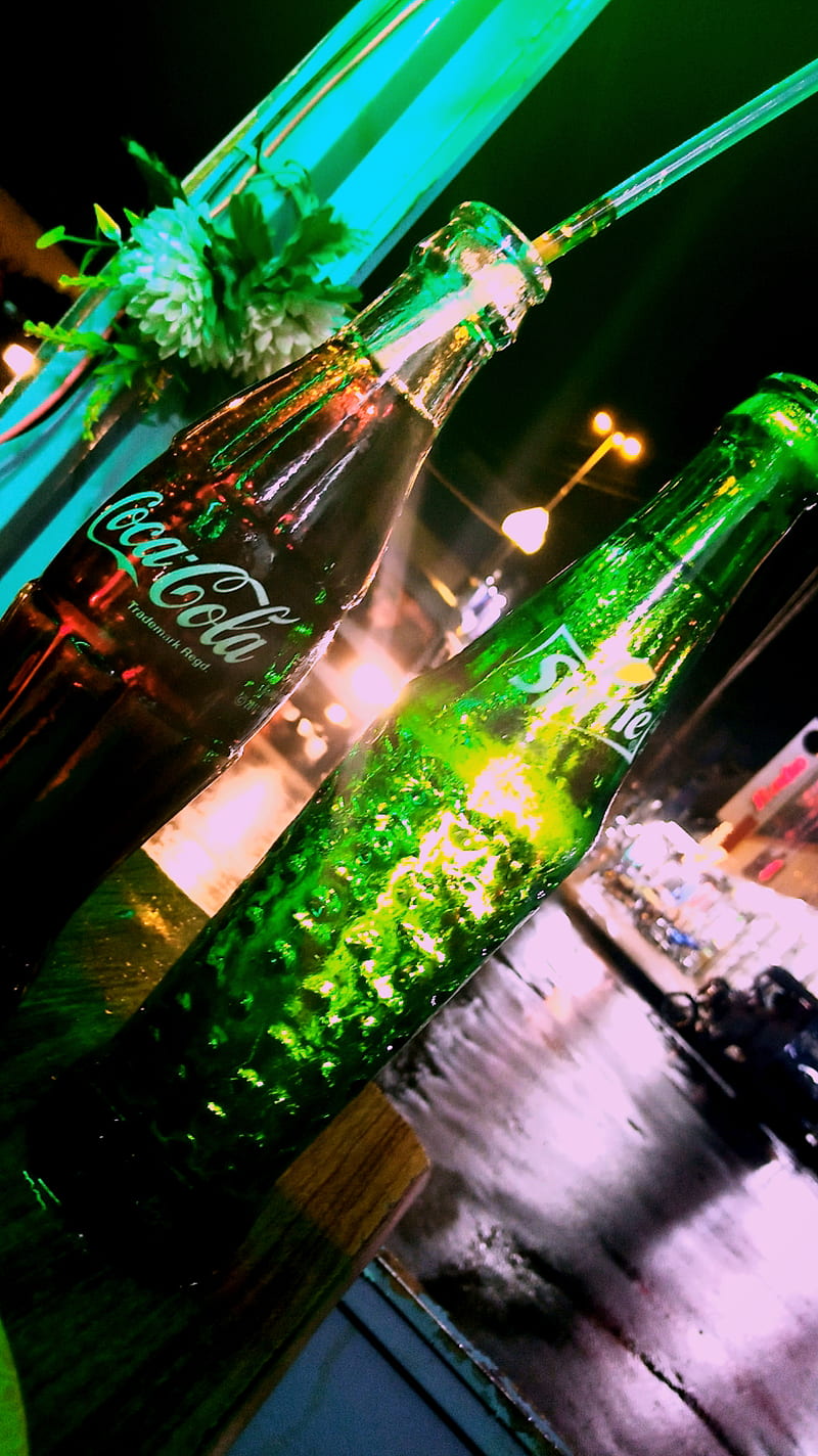 Cold Night drink, alone, chill, cola, love, neon, noon, sprite, you, HD phone wallpaper