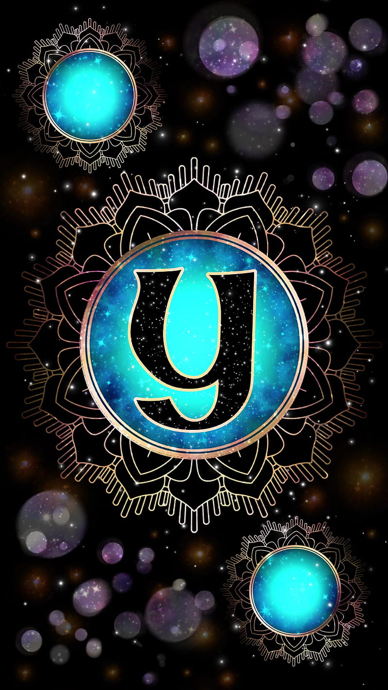 Magick Mandala Y, galaxy, glow, initial y, letter y, magic, mystical, occult, orb, HD phone wallpaper