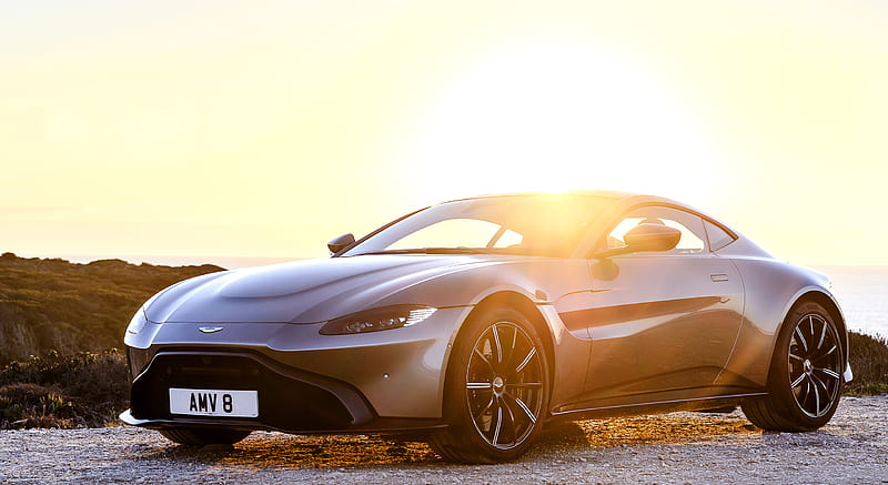 2019 Aston Martin Vantage (Tungsten Silver) - Front Three-Quarter , car, HD wallpaper