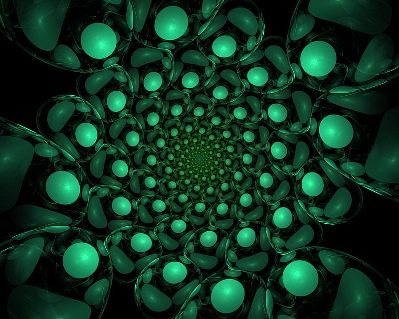 Green Eggs 'n Spam, spin, green, vortex, spiral, apophysis, fractal, eggs, abstract, HD wallpaper