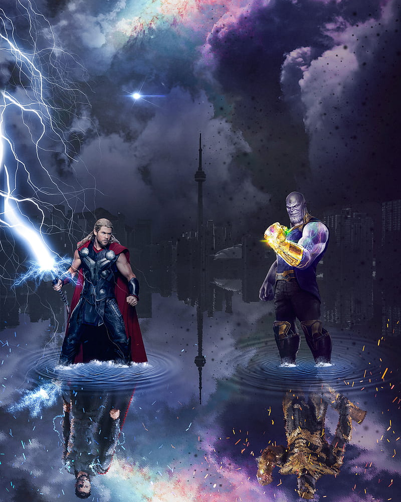 Thor vs Thanos, avengers, hq, odin, HD phone wallpaper | Peakpx