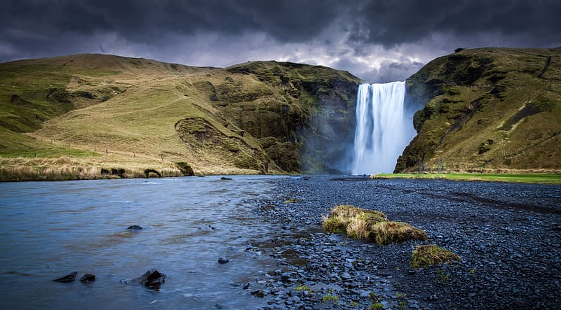 Waterfalls, , Iceland, Skógafoss, HD wallpaper
