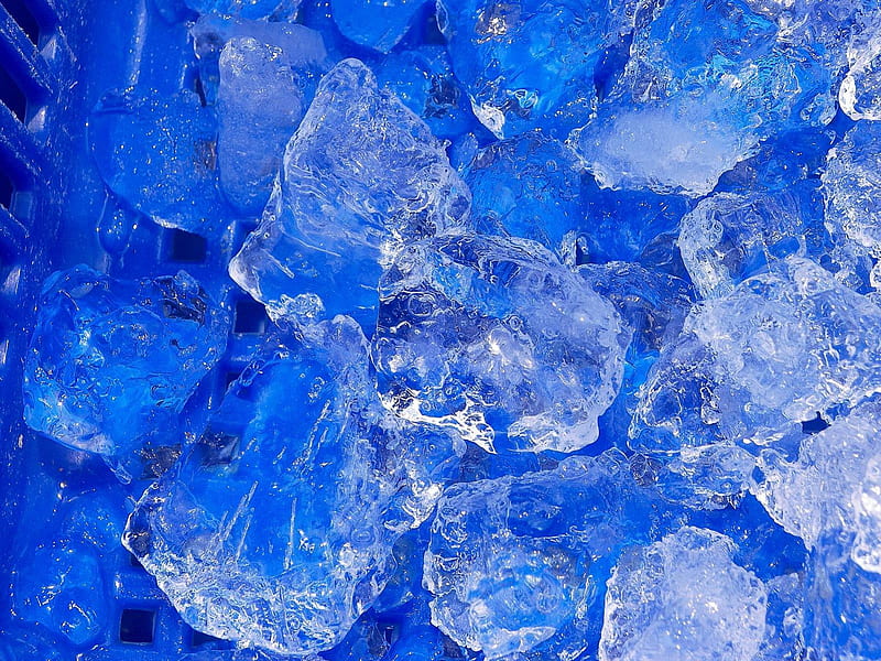 Blue ice for summer cooling, cool, water, summer, aqua, ice, blue, winter, HD wallpaper