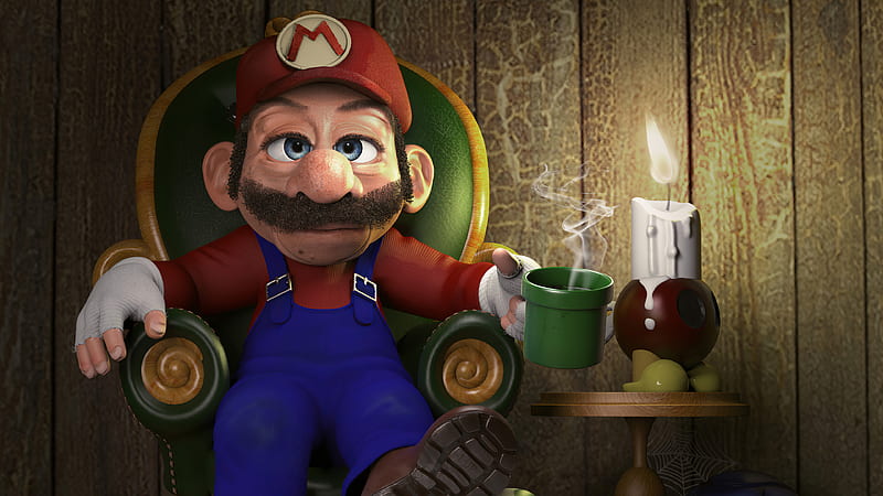 Retired Super Mario , mario, super-mario, games, artstation, HD wallpaper