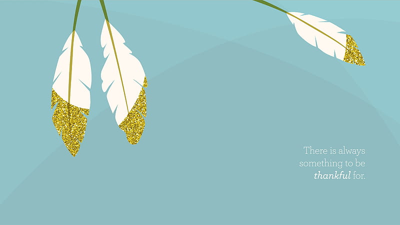 :), thankful, golden, quote, feather, white, card, word, blue, HD wallpaper