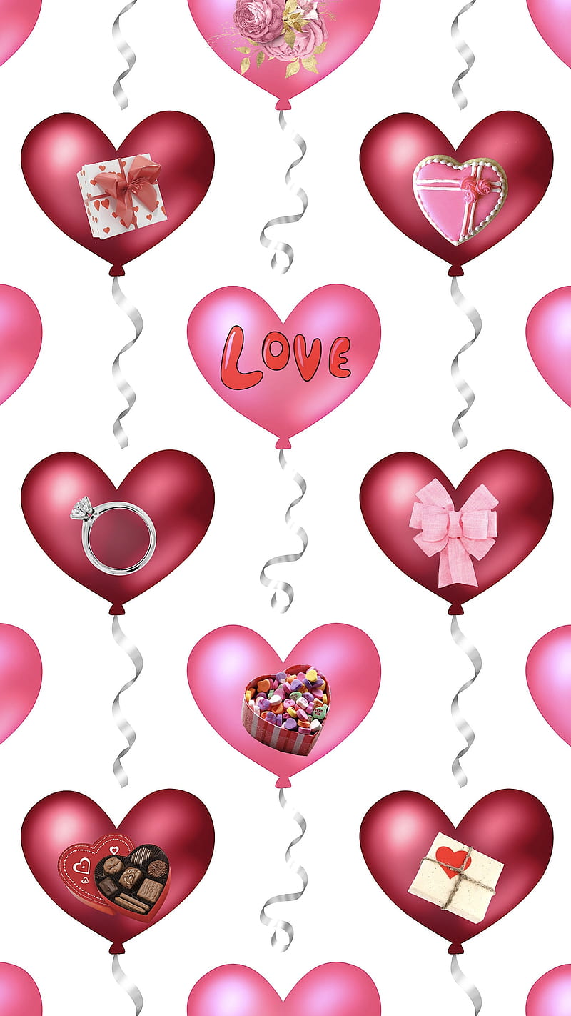 “Valentines Treats”, Valentines Day, Valentines , balloons, cake, chocolate, corazones, love, romance, sweets, treats, HD phone wallpaper