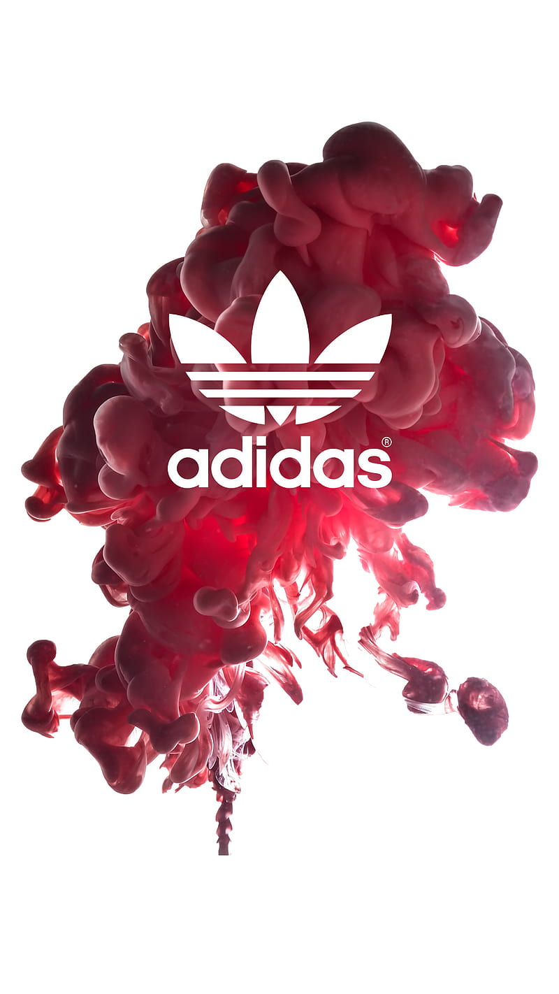 Adidas, logo, logos, pink, red, smoke, sport, esports, HD phone wallpaper