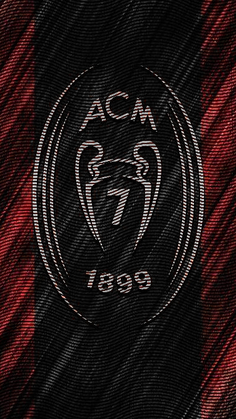 AC Milan, football, soccer, italy, champions, club, cup, 1899, acm, red, texture, HD phone wallpaper