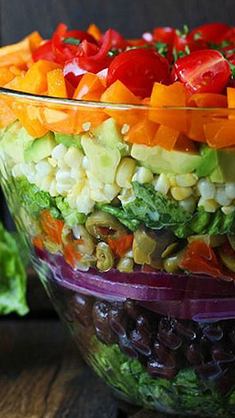 Fresh salad, food, green, healthy, purple, red, vegetable, HD phone wallpaper