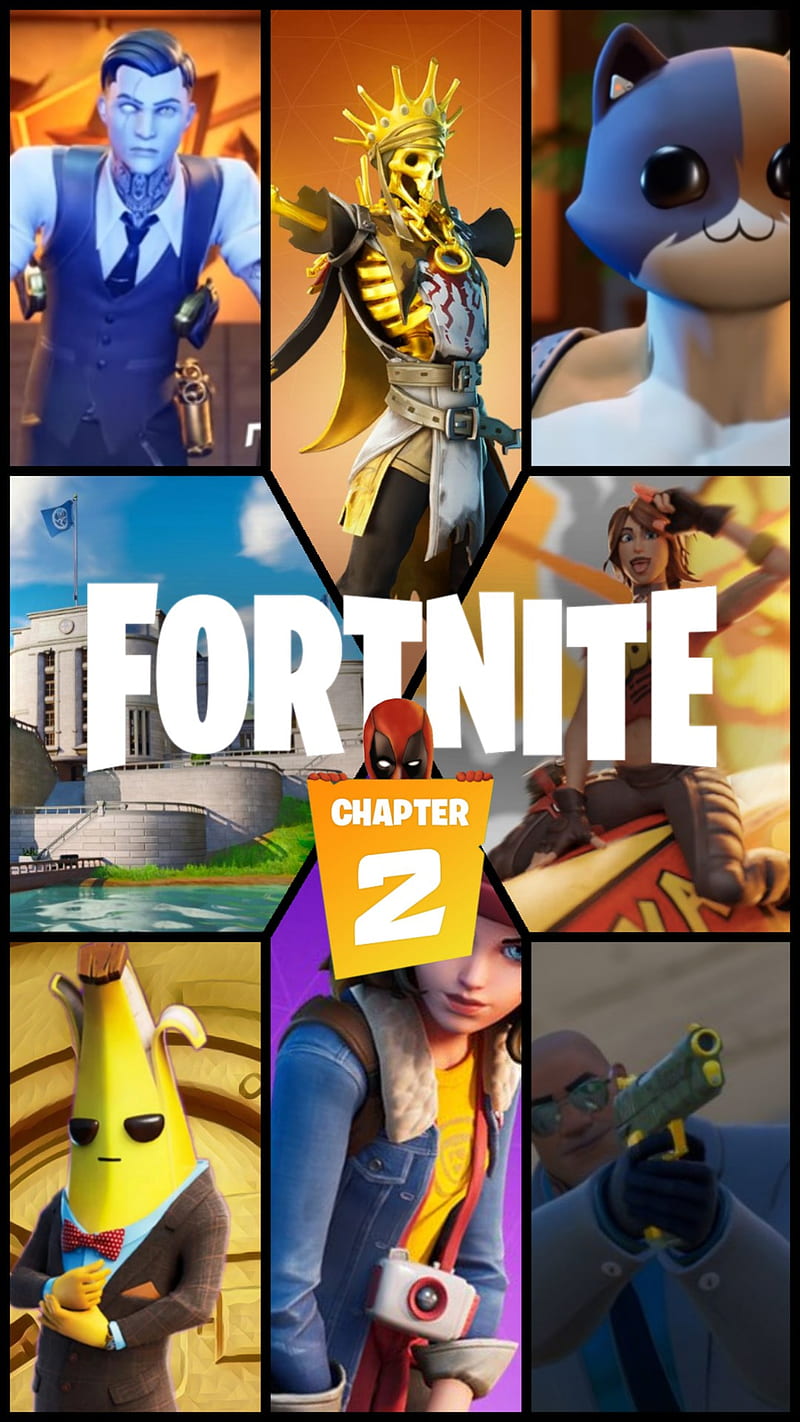 Fortnite S02 C02, chapter 2, deadpool, game, nintendo, peely, playstation, switch, video, xbox, HD phone wallpaper