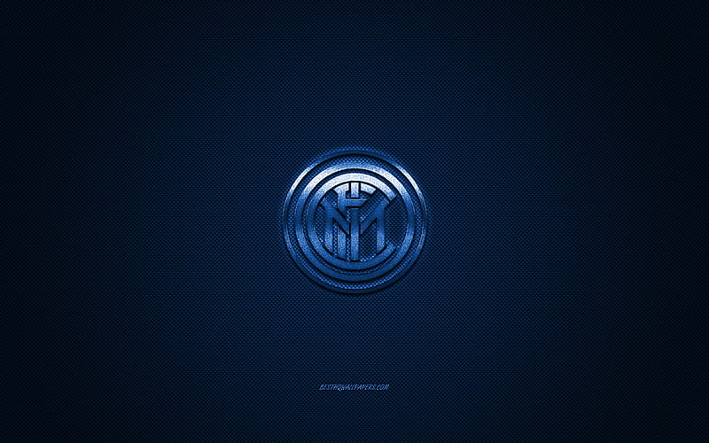 FC Internazionale, Italian football club, Serie A, Inter Milan, blue logo, blue carbon fiber background, football, Inter Milan logo, Milan, Italy, Internazionale logo, HD wallpaper