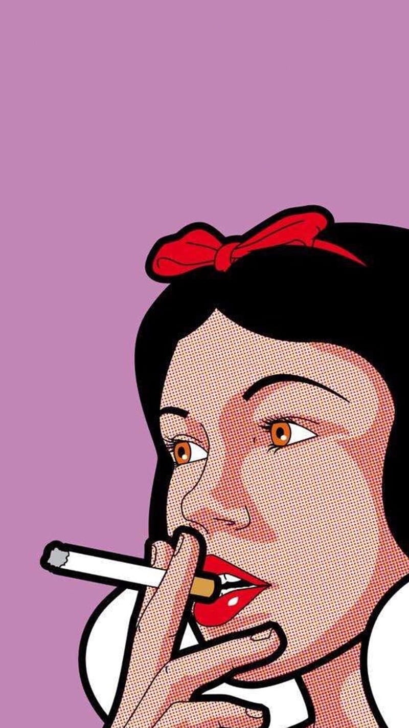 Bad Snow White, cigarette, pop art, snow white, HD phone wallpaper