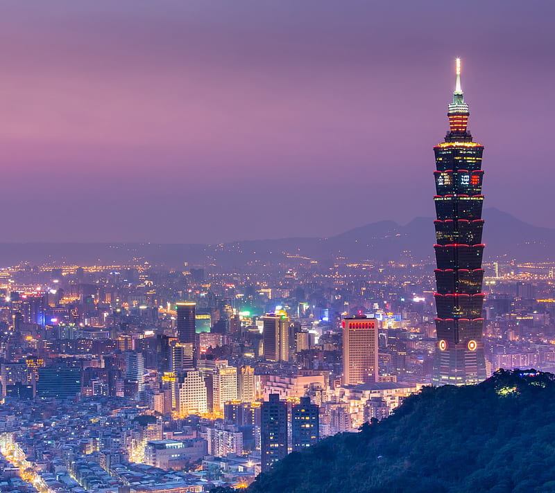 Taipei , city, cool, lights, night, skyscraper, taiwan, u, HD wallpaper