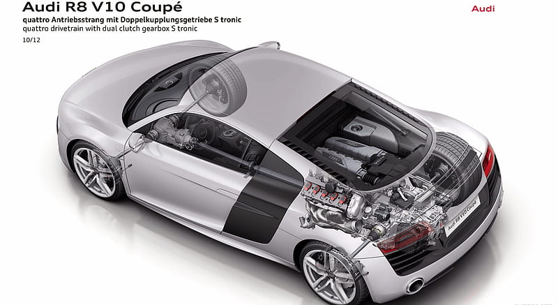 2013 Audi R8 V10 quattro Drivetrain With Dual Clutch Gearbox S Tronic , car, HD wallpaper
