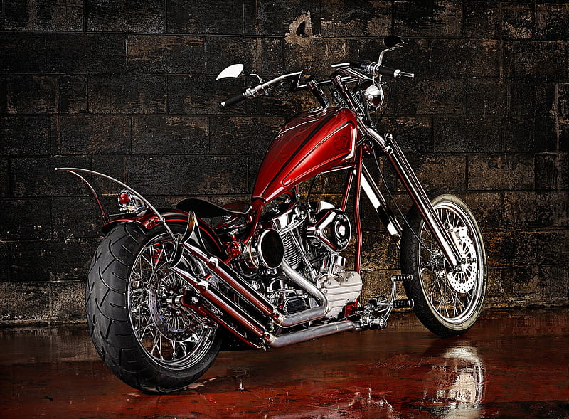Harley panhead, with a springer frontend, motorcycles, harley davidson, bike, chopper, HD wallpaper