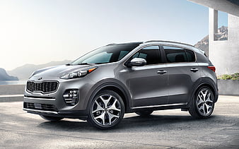 Kia Sportage, 2018 silver crossover, new cars, South Korea, Kia, HD wallpaper