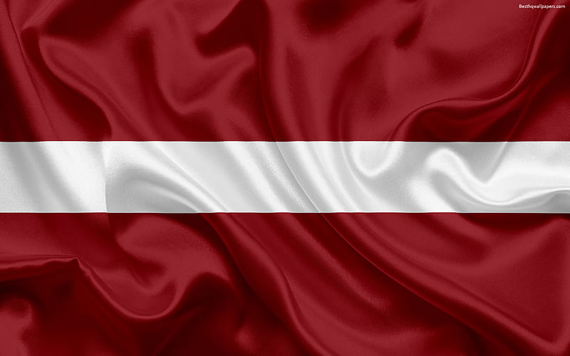 Latvian flag, Latvia, Europe, European Union, flag of Latvia, silk flag, HD wallpaper