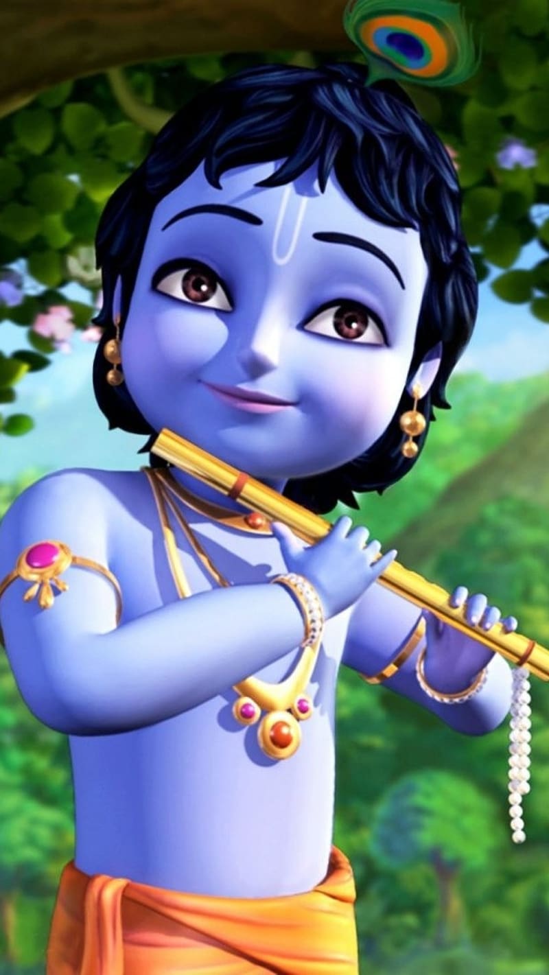 Little Krishna In Blue Background Krishna, HD wallpaper | Peakpx