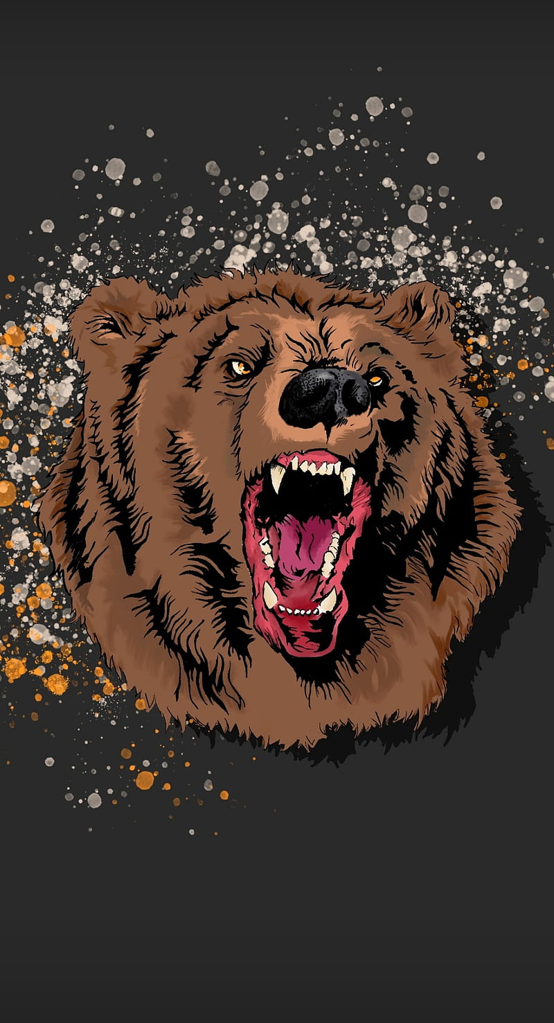 Spray bear, bears, brown, bwear, fortnite, roar, viking, vikings, HD phone wallpaper
