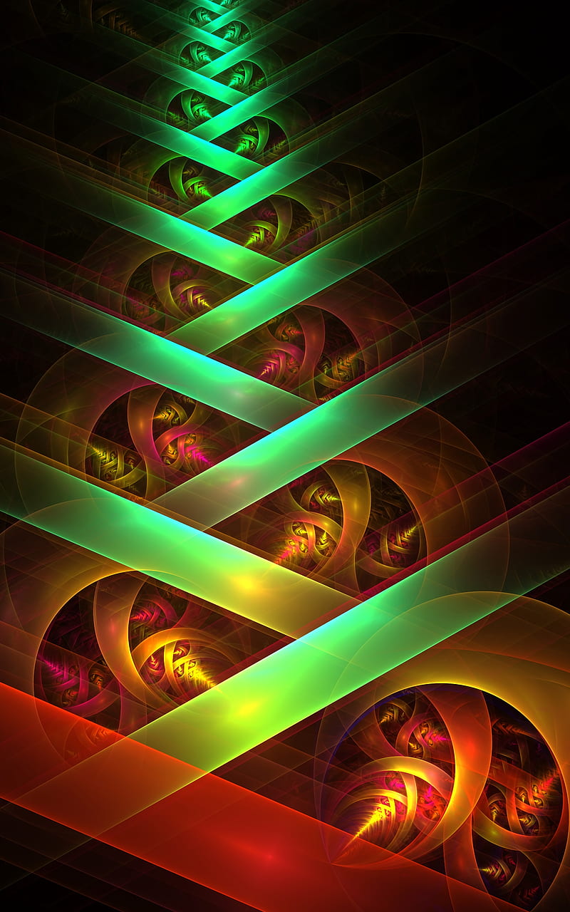 fractal, colorful, lines, crossing, perspective, HD phone wallpaper