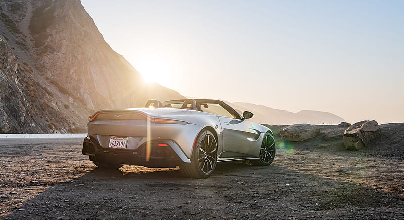 2021 Aston Martin Vantage Roadster (Color: Spirit Silver; US-Spec) - Rear Three-Quarter , car, HD wallpaper 2021 Aston Martin Vantage Roadster (Color: Spirit Silver; US-Spec) - Rear Three-Quarter , car, HD wallpaper
