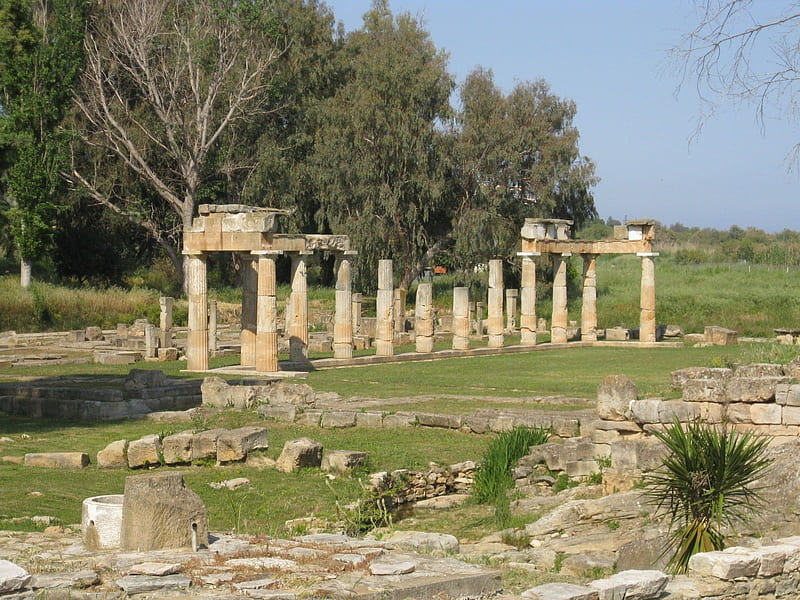Modern remains of the Sanctuary of Artemis at Brauron, Temple of Artemis, HD wallpaper