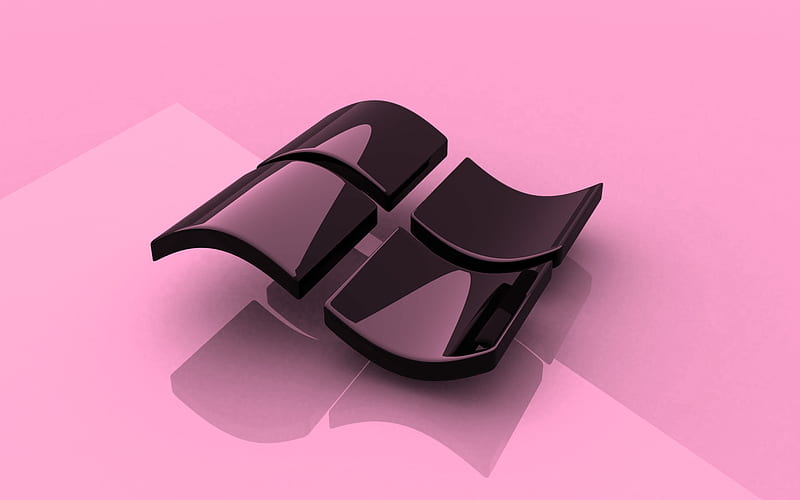 Windows pink logo, 3D art, OS, pink background, Windows 3D logo, Windows,  creative, HD wallpaper | Peakpx