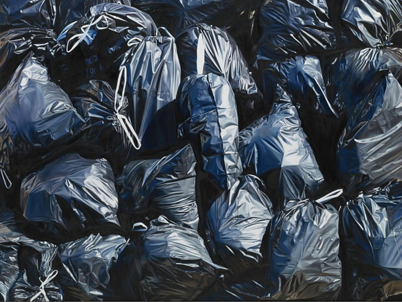 Plastic trash bags, environmental issues, black plastic bags, garbage, black, trash, environment protection, rubbish, HD wallpaper