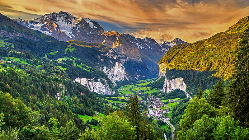 Earth, Valley, Alps , Lauterbrunnen, HD wallpaper