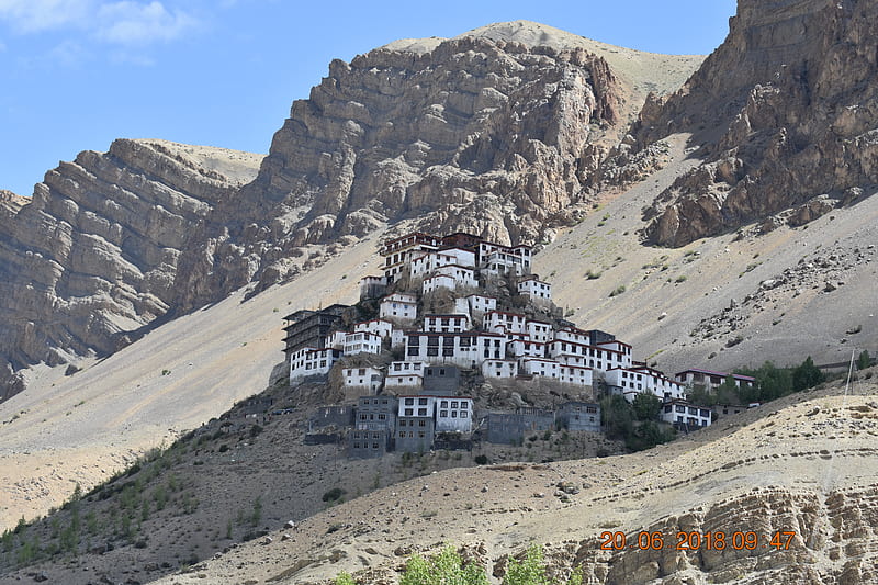 Monastery , spiti, key monastery, mountains, HD wallpaper