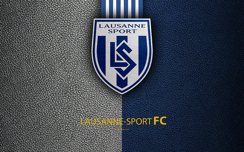 Lausanne-Sport FC football club, leather texture, logo, emblem, Swiss Super League, Lausanne, Switzerland, football, HD wallpaper
