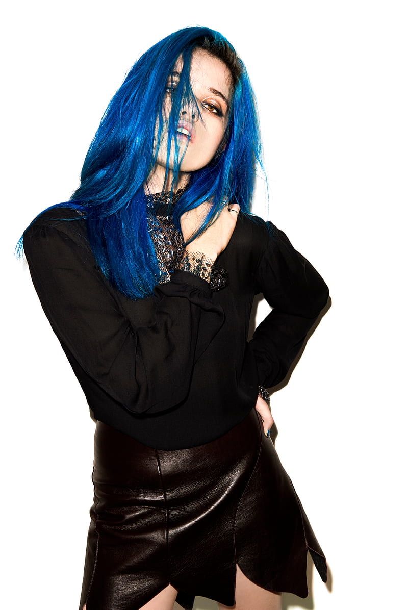 Sky Ferreira, women, singer, actress, blue hair, HD phone wallpaper